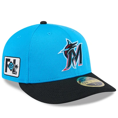 Casquette ajustée à profil bas 59FIFTY Miami Marlins 2025 bleu/noir pour homme New Era