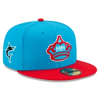 Casquette ajustée 59FIFTY Miami Marlins 2021 City Connect New Era pour homme, bleu/rouge