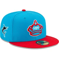 Men's New Era Blue/Red Miami Marlins City Connect - 59FIFTY Fitted Hat