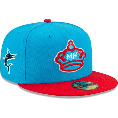 Men's New Era Blue/Red Miami Marlins City Connect - 59FIFTY Fitted Hat