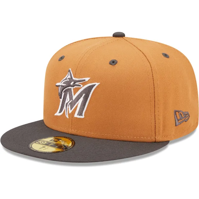 Miami Marlins New Era Logo 59FIFTY Fitted Hat - Black