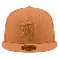 Casquette ajustée 59FIFTY Miami Marlins New Era marron pour homme