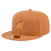 Casquette ajustée 59FIFTY Miami Marlins New Era marron pour homme