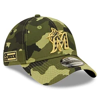 Men's New Era Camo Miami Marlins 2022 Armed Forces Day 9TWENTY Adjustable Hat