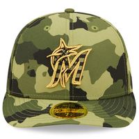 Men's New Era Camo Miami Marlins 2022 Armed Forces Day On-Field Low Profile 59FIFTY