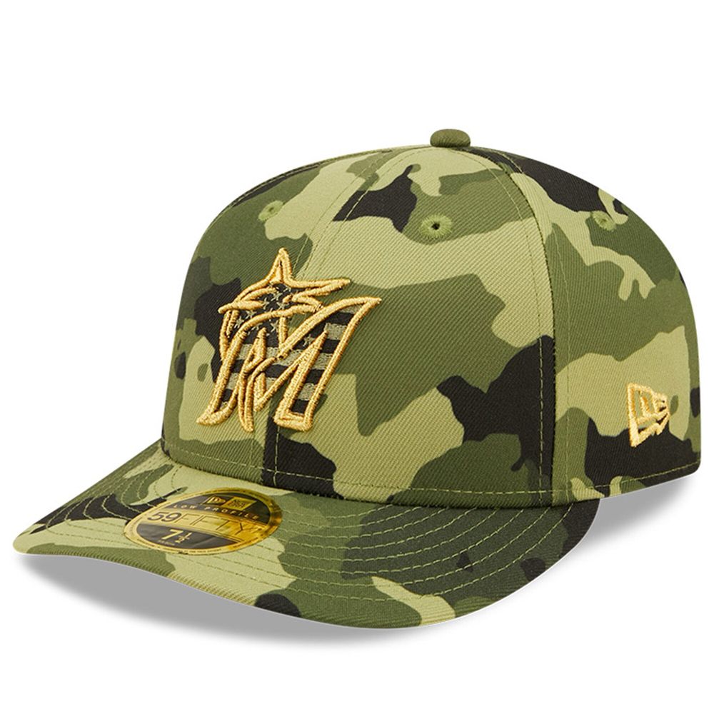 Men's New Era Camo Miami Marlins 2022 Armed Forces Day On-Field Low Profile 59FIFTY