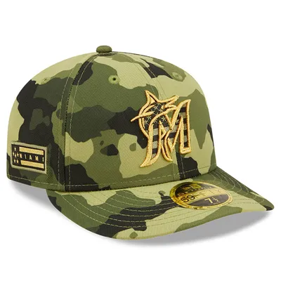 NWE MARLNS CAMO MLB 2022 JOURNÉE DES FORCES ARMÉES SUR LE TERRAIN LP 59FIFTY HATMENLOP