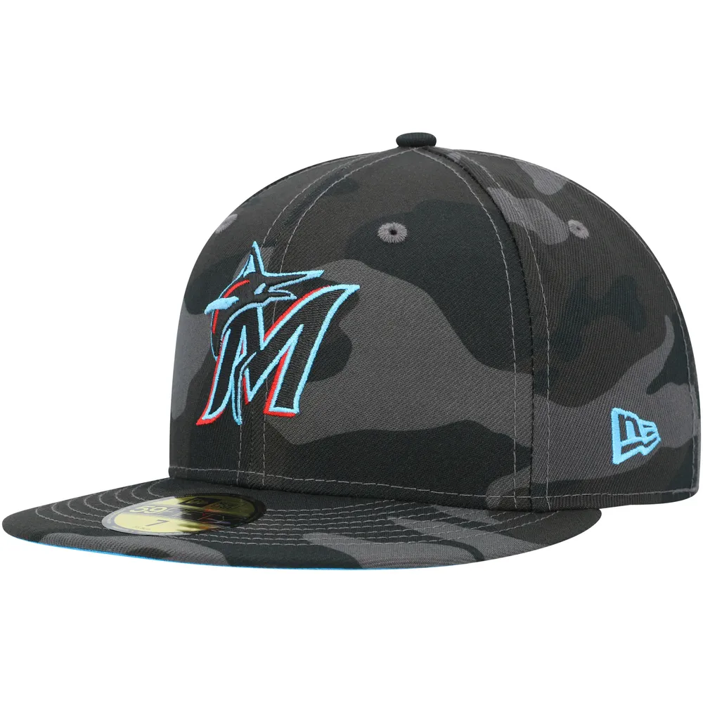  MLB Miami Marlins White & Gray 59Fifty Fitted Cap