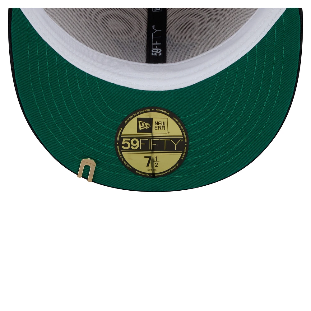 Casquette ajustée 59FIFTY en velours côtelé bicolore crème/noir pour homme des Miami Marlins de New Era