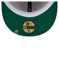 Casquette ajustée 59FIFTY en velours côtelé bicolore crème/noir pour homme des Miami Marlins de New Era
