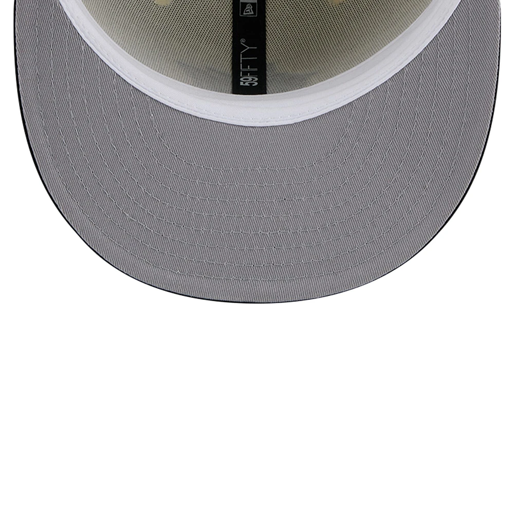 Men's New Era Cream Miami Marlins Chrome 59FIFTY Fitted Hat