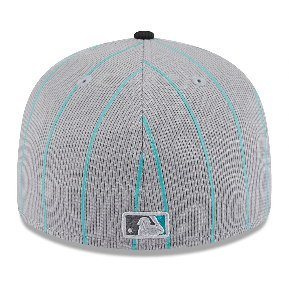 Men's New Era  Gray/Black Miami Marlins 2025 Batting Practice Low Profile 59FIFTY Fitted Hat