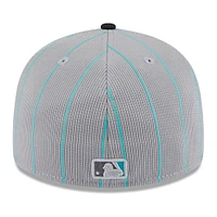 Men's New Era  Gray/Black Miami Marlins 2025 Batting Practice Low Profile 59FIFTY Fitted Hat