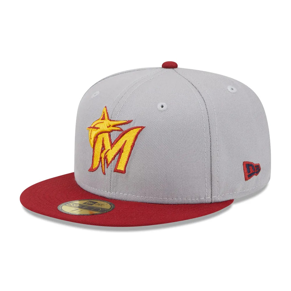 Lids Miami Marlins New Era Undervisor 59FIFTY Fitted Hat - White/Red