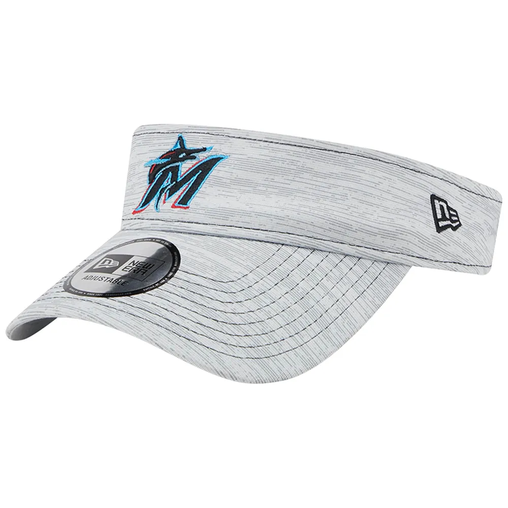 Men's New Era  Gray Miami Marlins Adjustable Visor