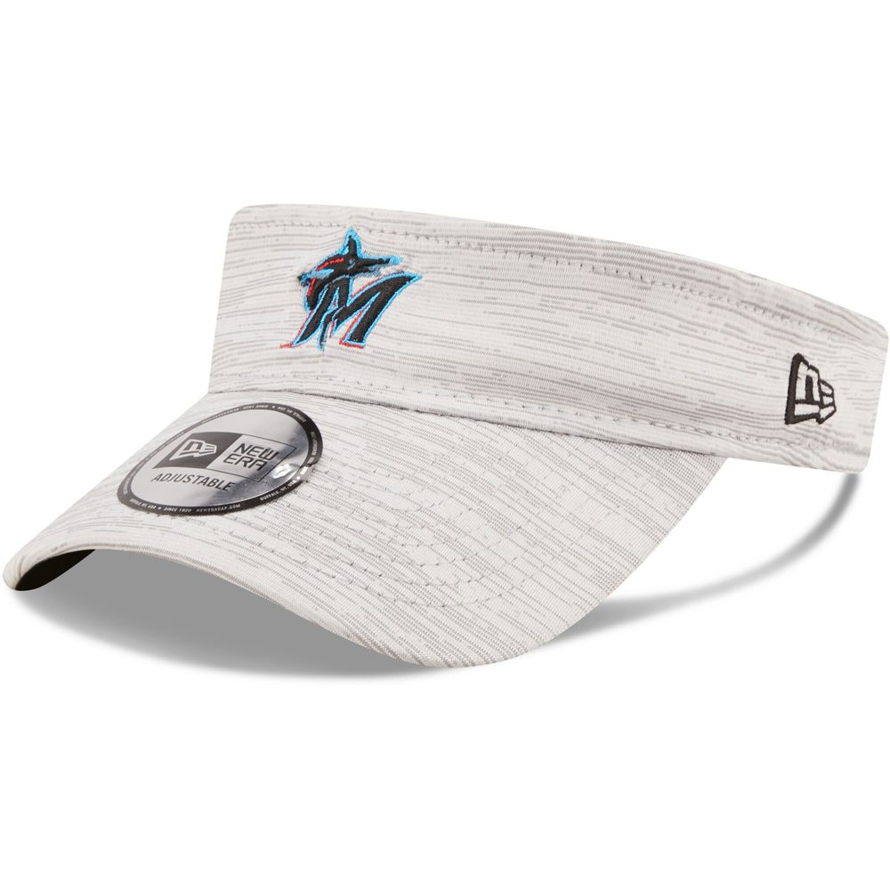 Men's New Era Gray Miami Marlins Distinct Visor