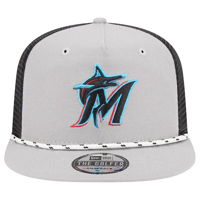 Miami Marlins New Era Golfer Green Undervisor 9FIFTY Snapback Hat - Gray