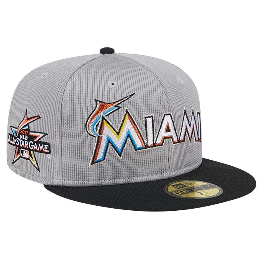 Casquette ajustée 59FIFTY Miami Marlins Pivot Mesh New Era pour homme, grise