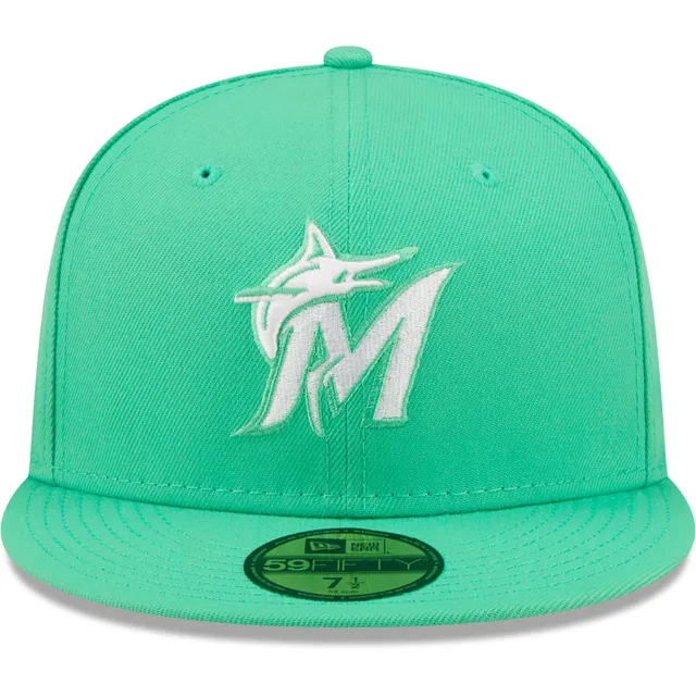 Miami Marlins New Era Logo 59FIFTY Fitted Hat - Black