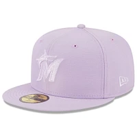 Men's New Era Lavender Miami Marlins 2023 Spring Color Basic 59FIFTY Fitted Hat