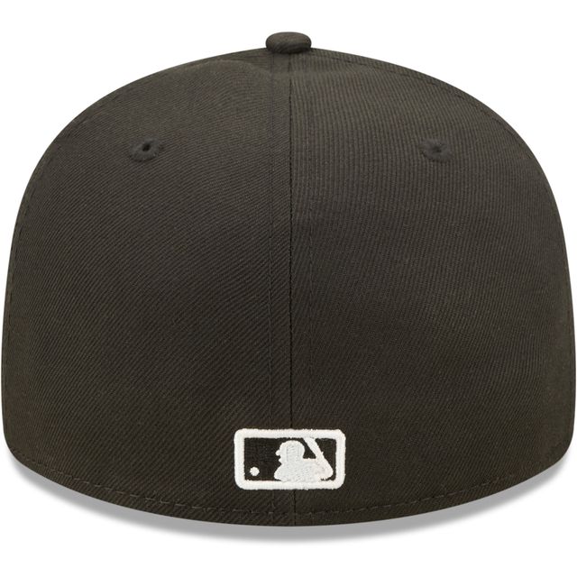 Casquette ajustée 59FIFTY Low Profile des Marlins de Miami New Era pour homme, noir et blanc