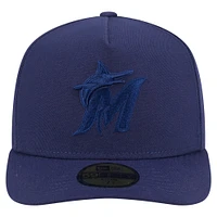 Men's New Era Navy Miami Marlins Color Pack A-Frame 59FIFTY Fitted Hat