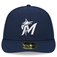 Casquette ajustée 59FIFTY Miami Marlins Oceanside Low Profile pour homme New Era bleu marine