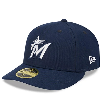 Casquette ajustée 59FIFTY Miami Marlins Oceanside Low Profile pour homme New Era bleu marine