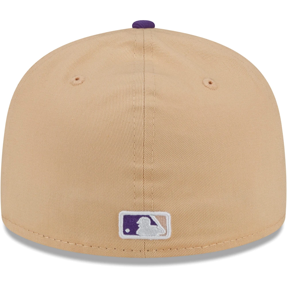 Men's New Era Peach/Purple Miami Marlins 2003 World Series Side Patch 59FIFTY Fitted Hat