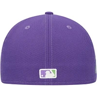 Men's New Era Purple Miami Marlins Lime Side Patch 59FIFTY Fitted Hat