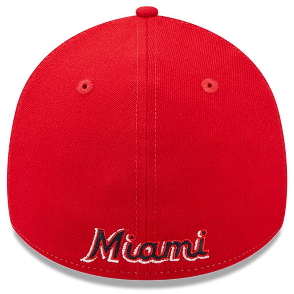 Men's New Era Red Miami Marlins 2022 4th of July 39THIRTY Flex Hat