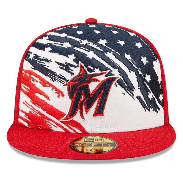 Men's New Era Blue/Red Miami Marlins City Connect - 59FIFTY Fitted Hat