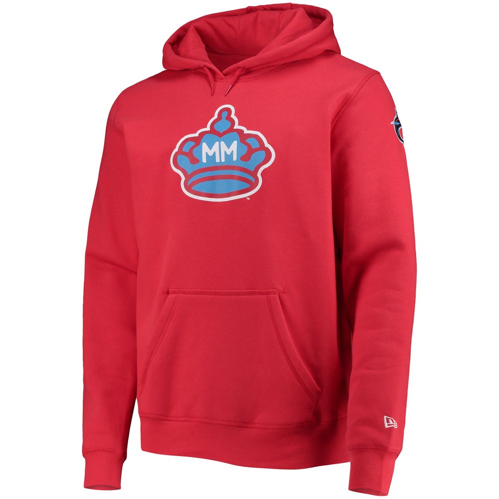 Men's New Era Red Miami Marlins City Connect Pullover Hoodie