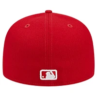 Men's New Era Red Miami Marlins Logo 59FIFTY Fitted Hat