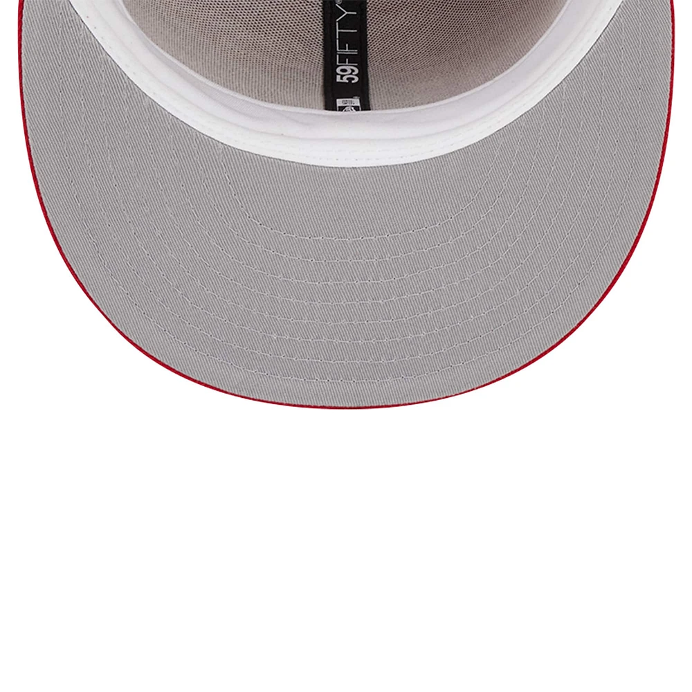 Men's New Era Red Miami Marlins Logo 59FIFTY Fitted Hat