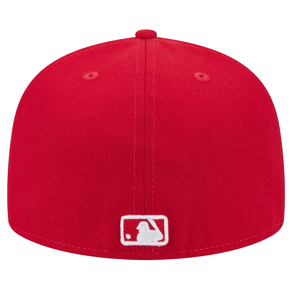 Casquette ajustée 59FIFTY avec logo blanc Miami Marlins New Era rouge pour homme