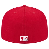 Casquette ajustée 59FIFTY avec logo blanc Miami Marlins New Era rouge pour homme