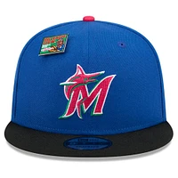 Men's New Era Royal/Black Miami Marlins Watermelon Big League Chew Flavor Pack 9FIFTY Snapback Hat