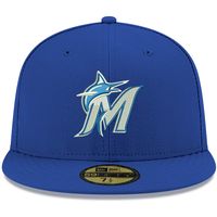 Men's New Era Royal Miami Marlins White Logo 59FIFTY Fitted Hat