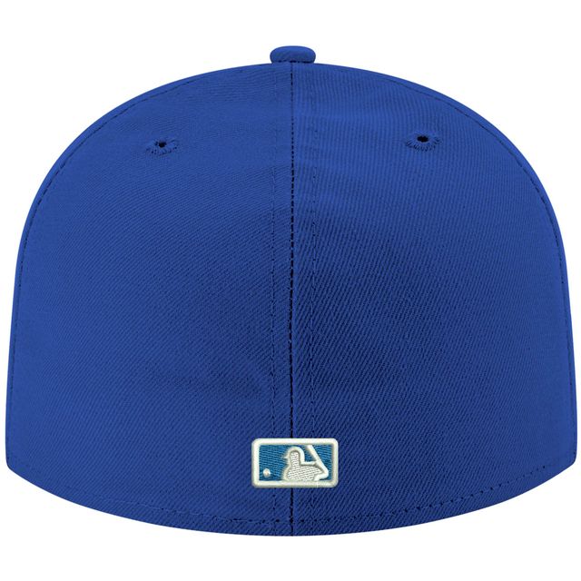 Casquette ajustée 59FIFTY blanche avec logo Royal Miami Marlins New Era pour homme