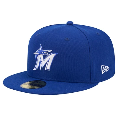 Men's New Era Royal Miami Marlins White Logo 59FIFTY Fitted Hat