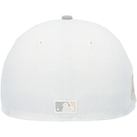 Men's New Era White/Gray Miami Marlins Park Side Patch Peach Undervisor 59FIFTY Fitted Hat