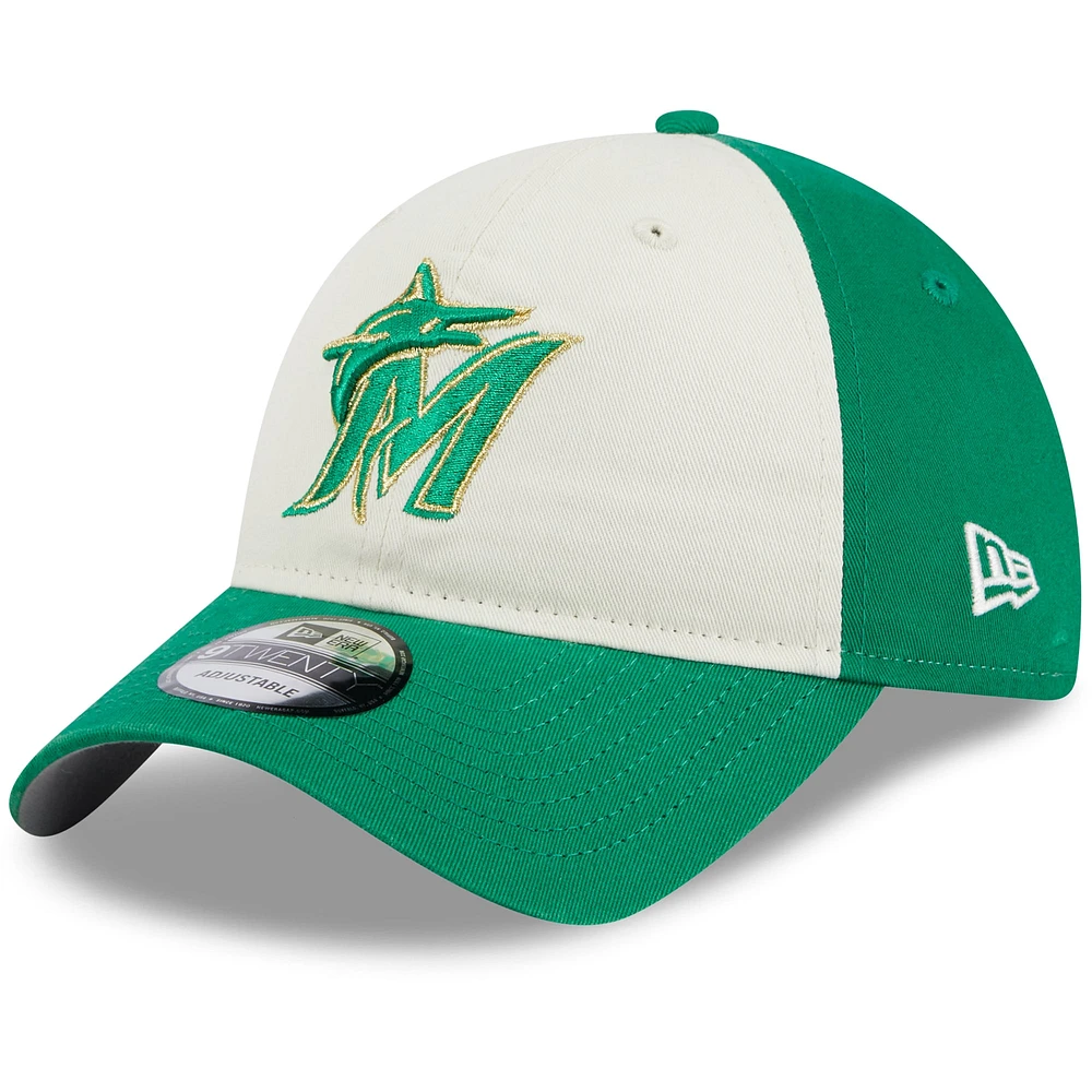 Men's New Era White/Green Miami Marlins 2024 St. Patrick's Day 9TWENTY Adjustable Hat