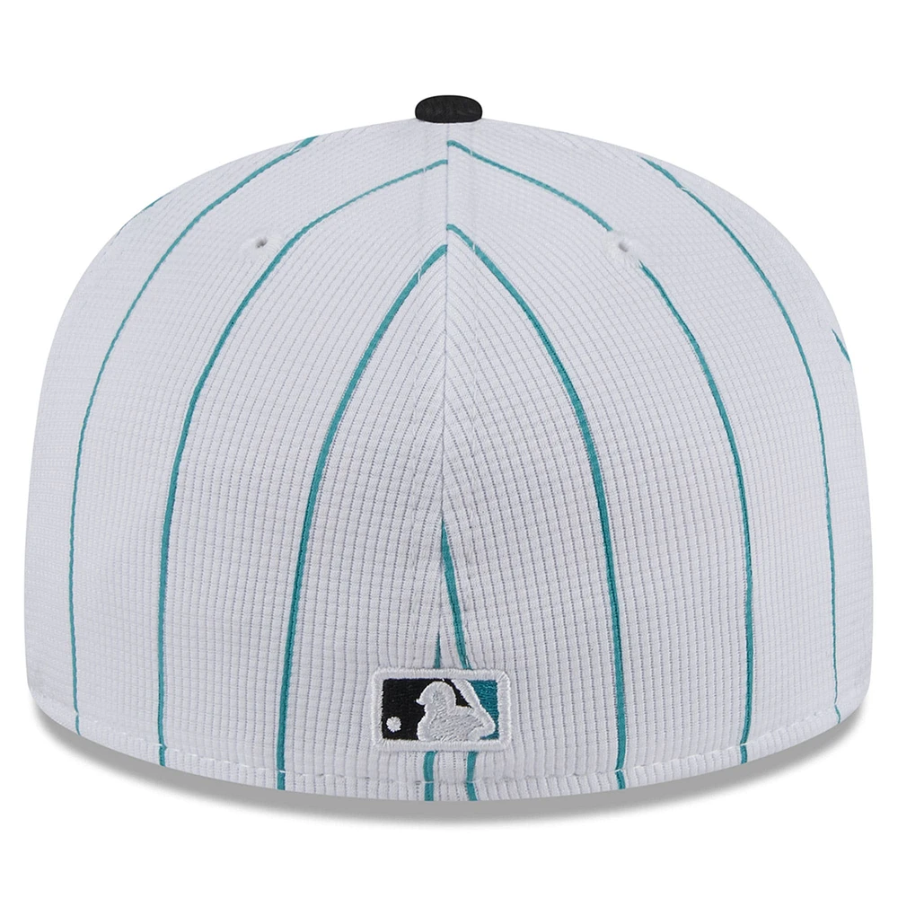 Men's New Era  White Miami Marlins 2025 Batting Practice 59FIFTY Fitted Hat