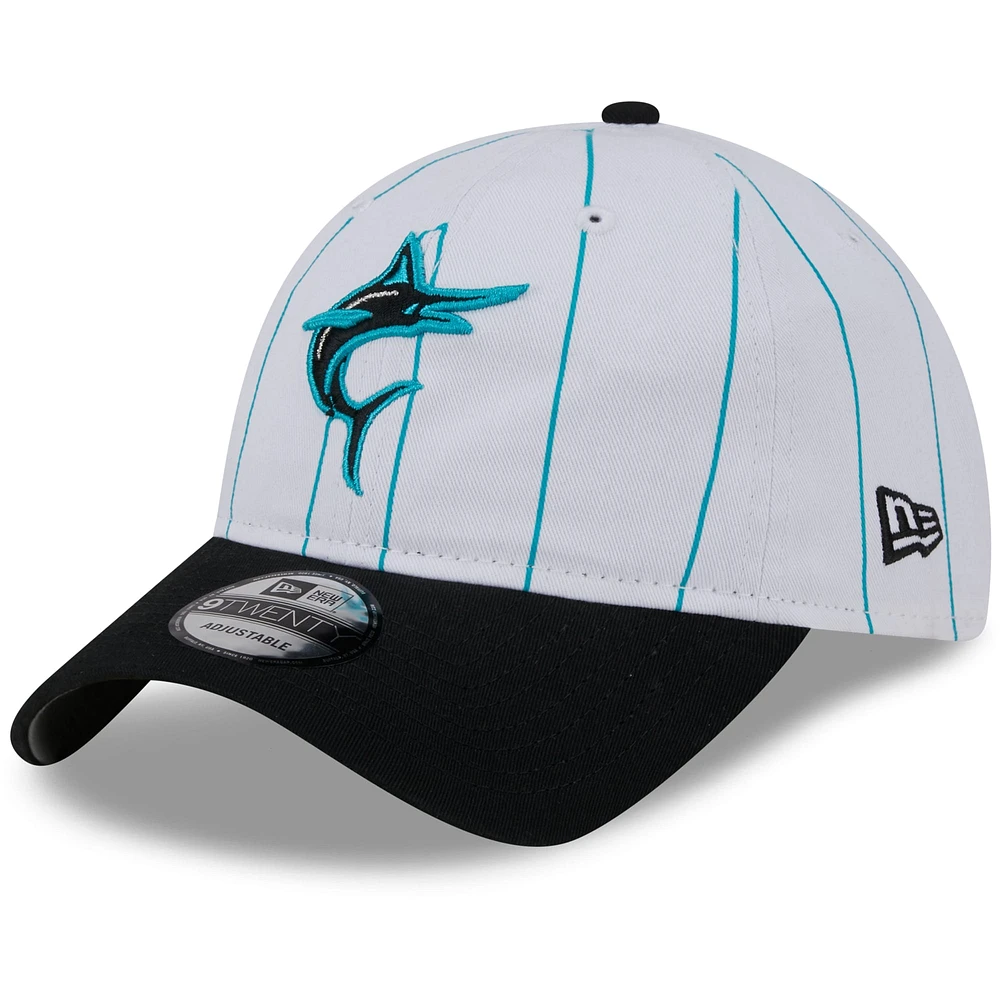 Men's New Era White Miami Marlins 2025 Batting Practice 9TWENTY Adjustable Hat