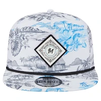 Casquette snapback imprimée Island Golfer des Marlins de Miami pour homme New Era blanche