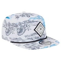 Casquette snapback imprimée Island Golfer des Marlins de Miami pour homme New Era blanche