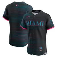 Maillot Nike City Connect Elite 2025 noir des Miami Marlins pour homme