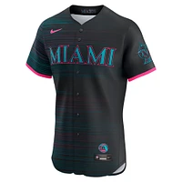 Maillot Nike City Connect Elite 2025 noir des Miami Marlins pour homme