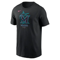T-shirt Nike noir à grand logo City Connect 2025 des Miami Marlins pour homme